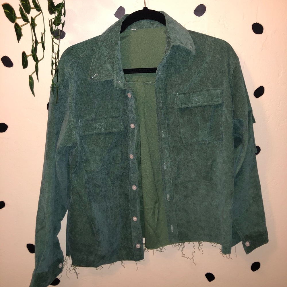 Raw Hem Corduroy Shirt